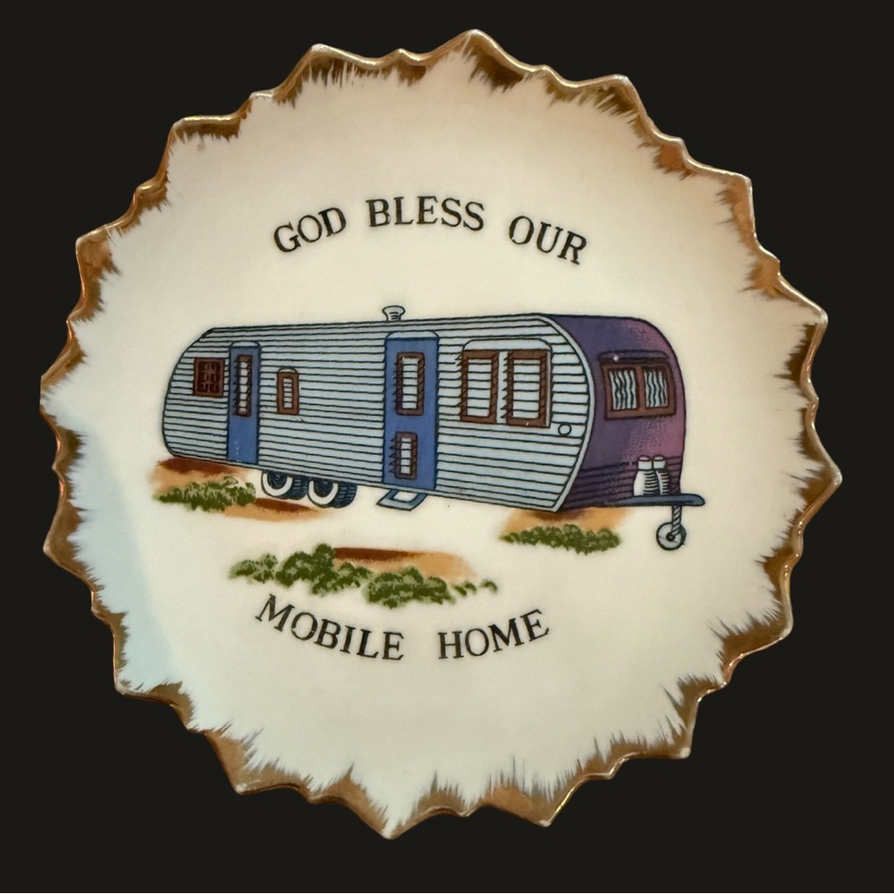 Vintage mobile home collectible plate